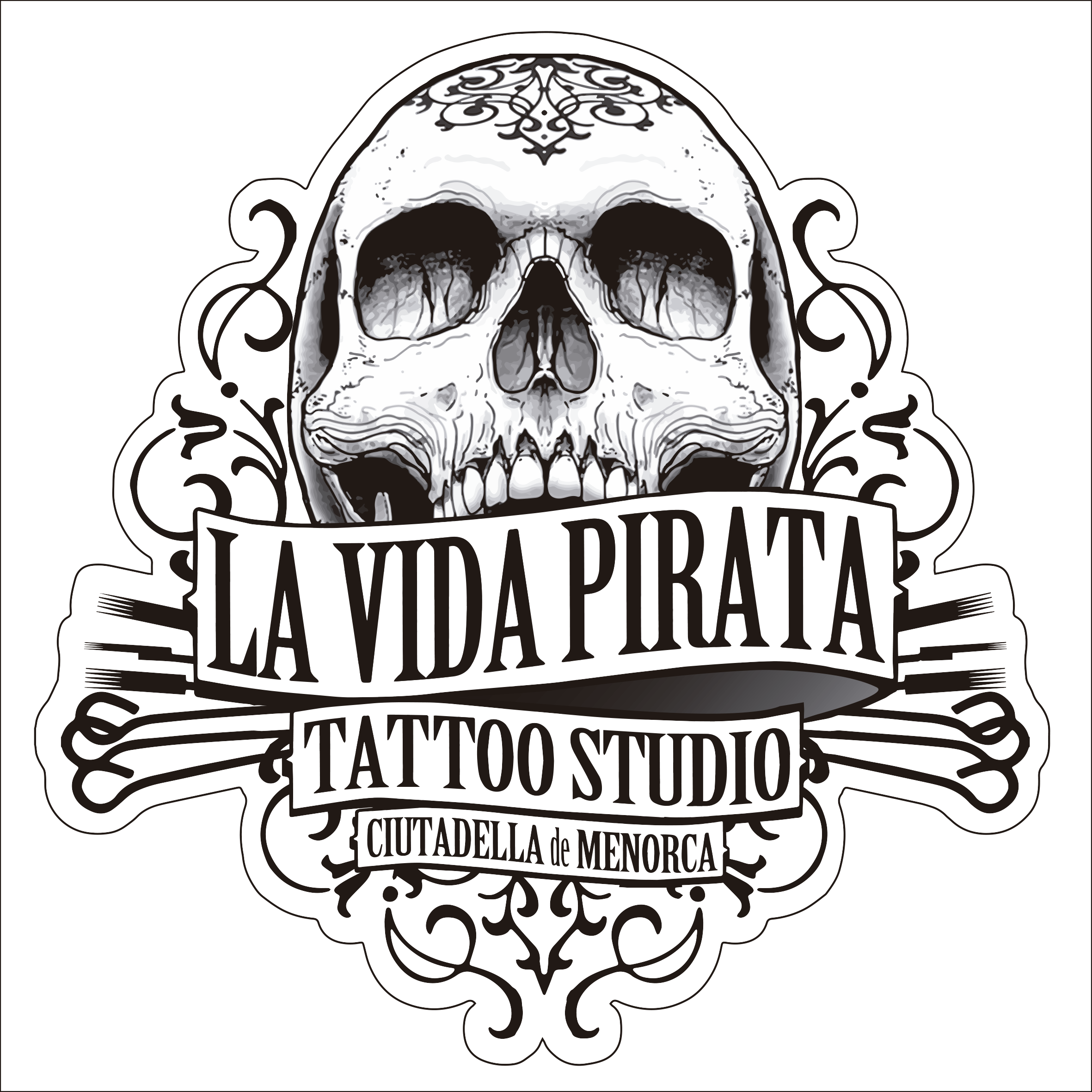 Logo de La Vida Pirata Tattoo Menorca, el mejor estudio de tatuajes en Menorca